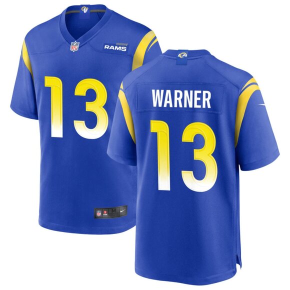 Mens Youths Kids Womens Kurt Warner Royal Stitched Jersey Vapor
